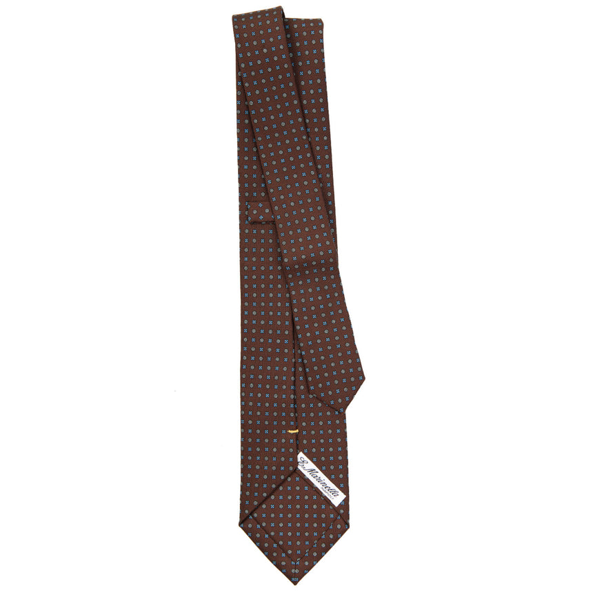 CRAVATTA SARTORIALE EXTRA LONG IN SETA MARRONE SCURO