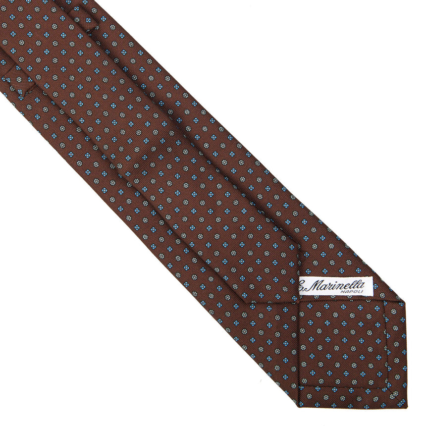 CRAVATTA SARTORIALE EXTRA LONG IN SETA MARRONE SCURO