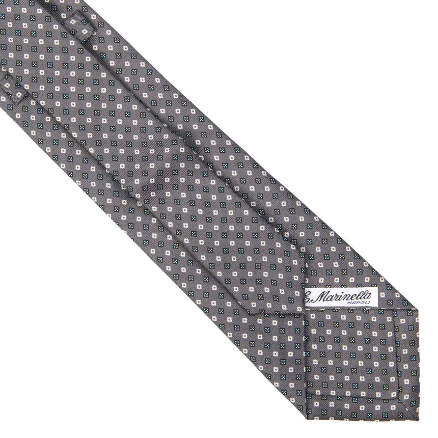CRAVATTA SARTORIALE EXTRA LONG IN SETA GRIGIO SCURO