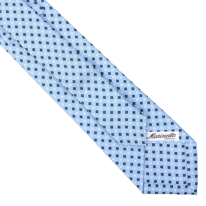 CRAVATTA SARTORIALE EXTRA LONG IN SETA AZZURRA