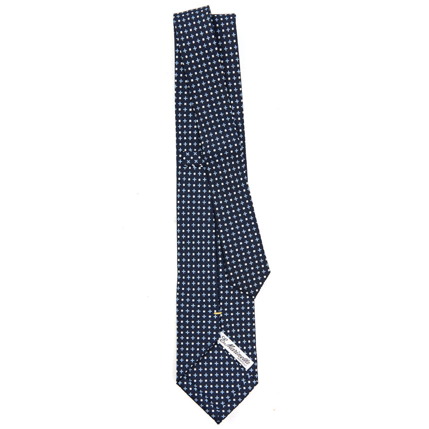CRAVATTA SARTORIALE EXTRA LONG IN SETA BLU SCURO