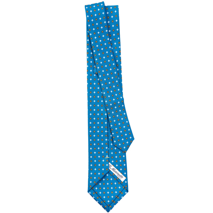 CRAVATTA SARTORIALE EXTRA LONG IN SETA BLU MEDIO