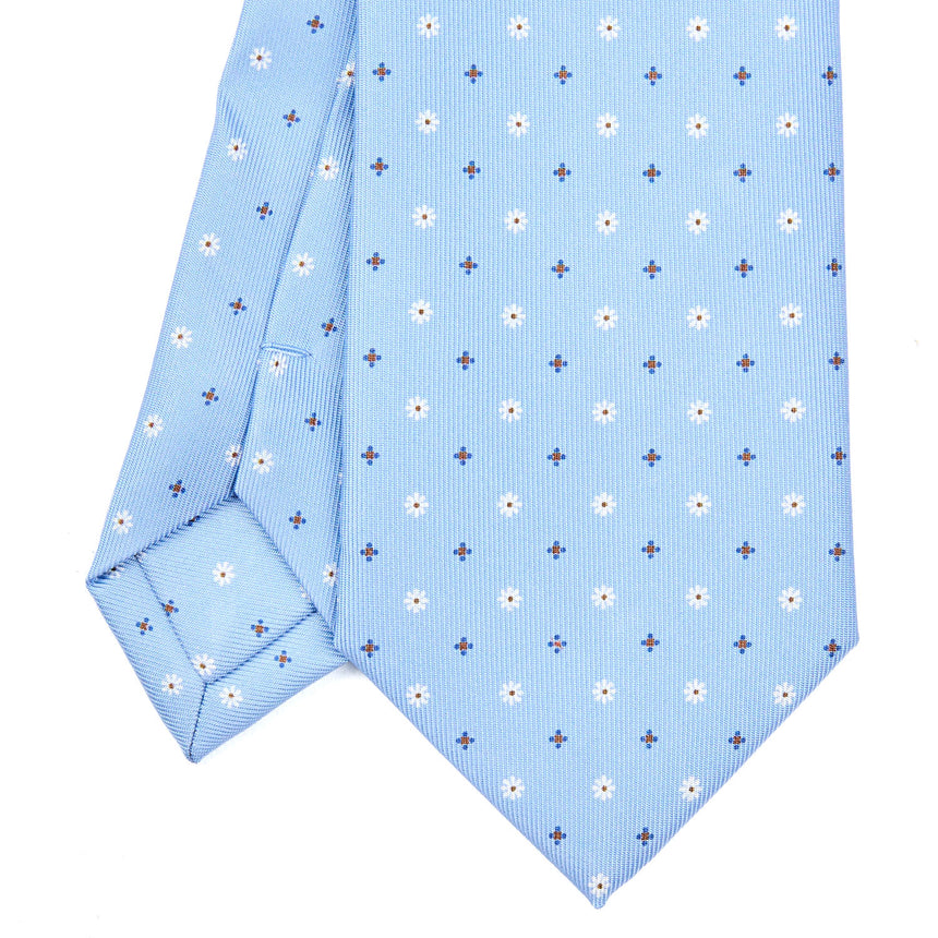 CRAVATTA SARTORIALE EXTRA LONG IN SETA AZZURRA