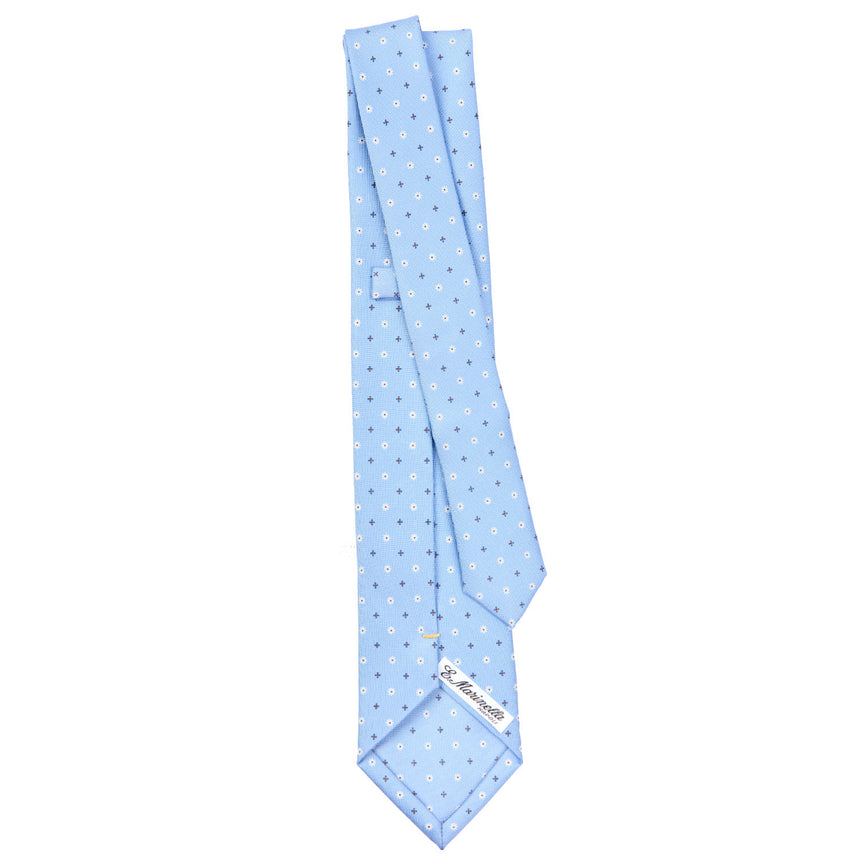 CRAVATTA SARTORIALE EXTRA LONG IN SETA AZZURRA