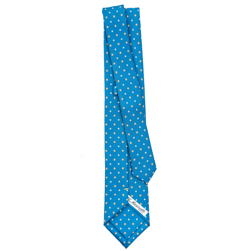 CRAVATTA SARTORIALE EXTRA LONG IN SETA BLU MEDIO