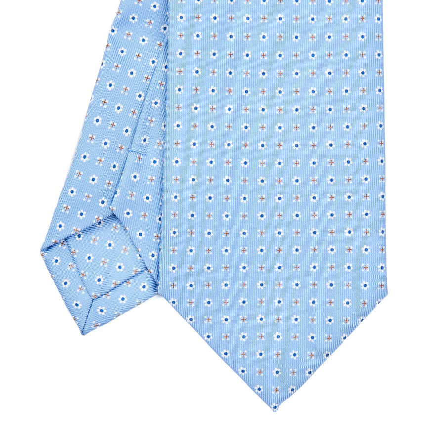 CRAVATTA SARTORIALE EXTRA LONG IN SETA AZZURRA