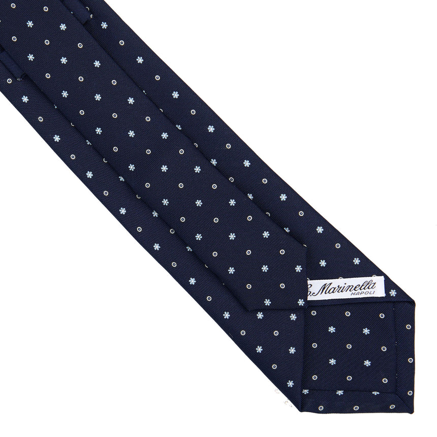 CRAVATTA SARTORIALE EXTRA LONG IN SETA BLU SCURO