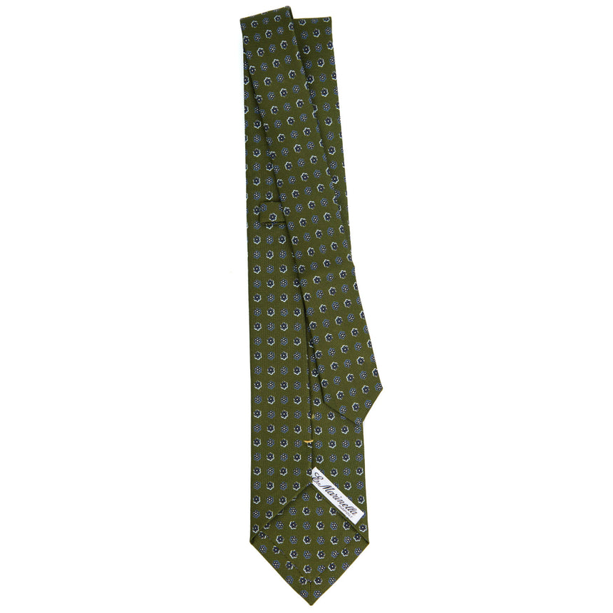 CRAVATTA SARTORIALE EXTRA LONG IN SETA VERDE OLIVA