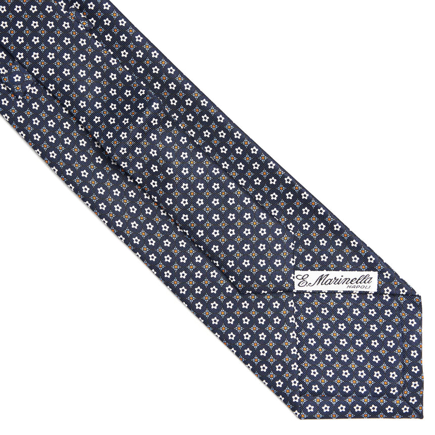 CRAVATTA SARTORIALE EXTRA LONG IN SETA BLU SCURO