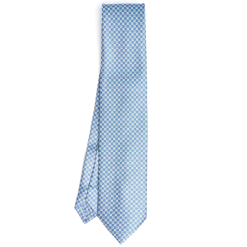 CRAVATTA SARTORIALE EXTRA LONG IN SETA AZZURRO POLVERE