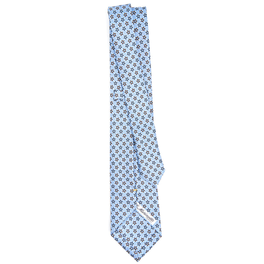 CRAVATTA SARTORIALE EXTRA LONG IN SETA AZZURRA