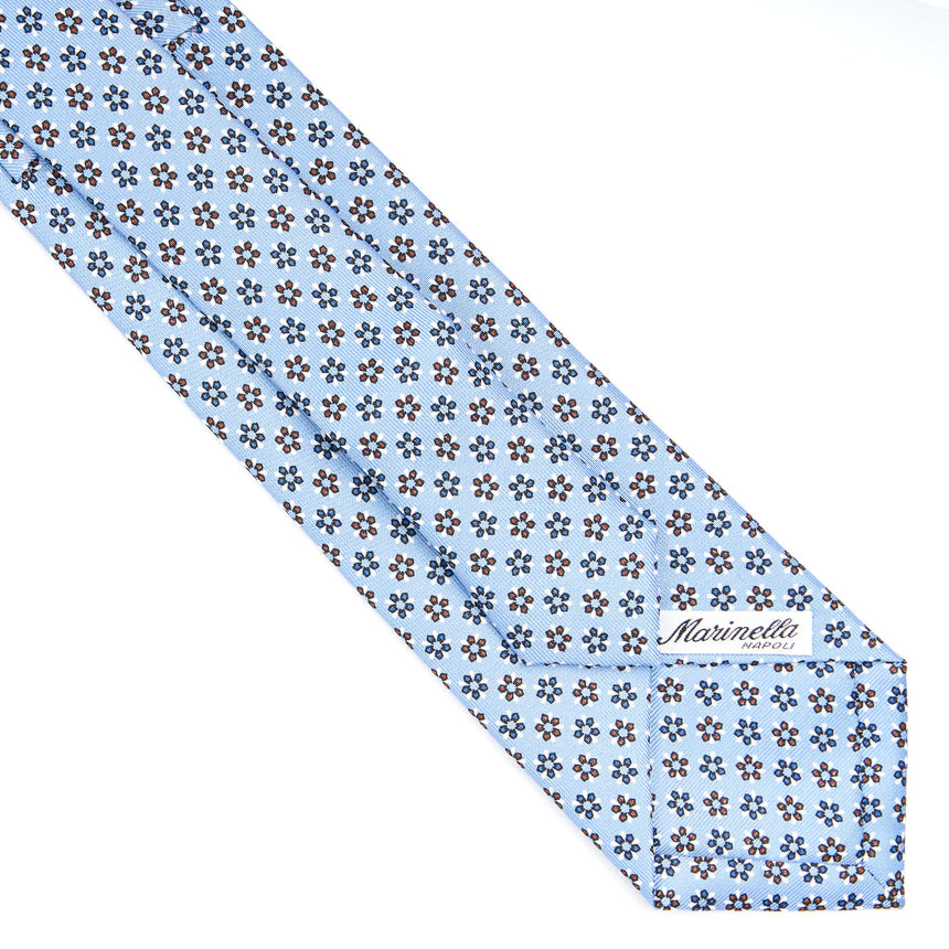 CRAVATTA SARTORIALE EXTRA LONG IN SETA AZZURRA