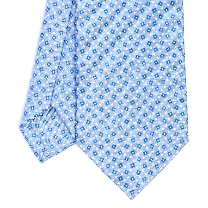 CRAVATTA SARTORIALE EXTRA LONG IN SETA AZZURRA