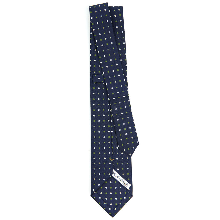 CRAVATTA SARTORIALE EXTRA LONG IN SETA BLU SCURO