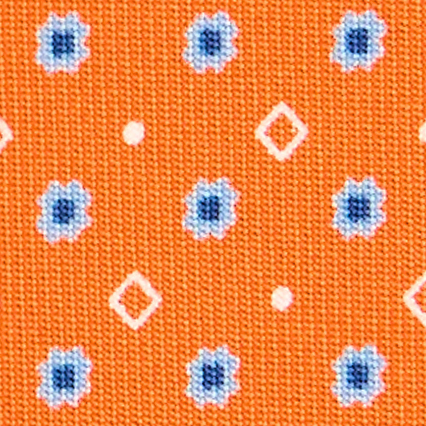 orange_extra_long_sartorial_silk_tie_small_flower_pattern_fabric_pattern_detail