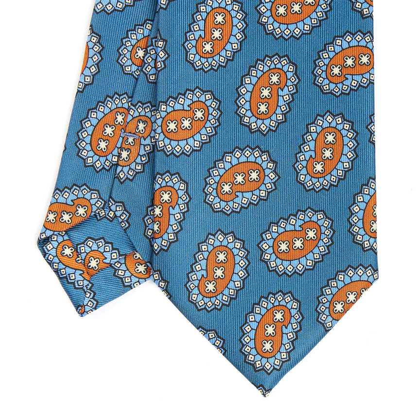 MID BLUE HERITAGE COLLECTION SILK TIE