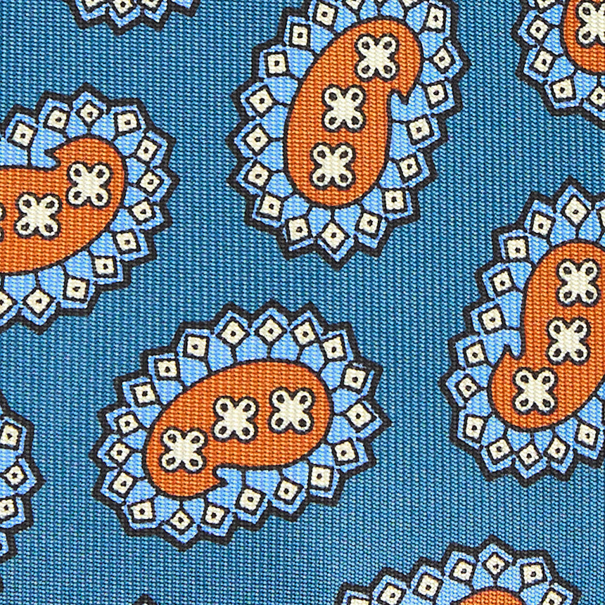 MID BLUE HERITAGE COLLECTION SILK TIE