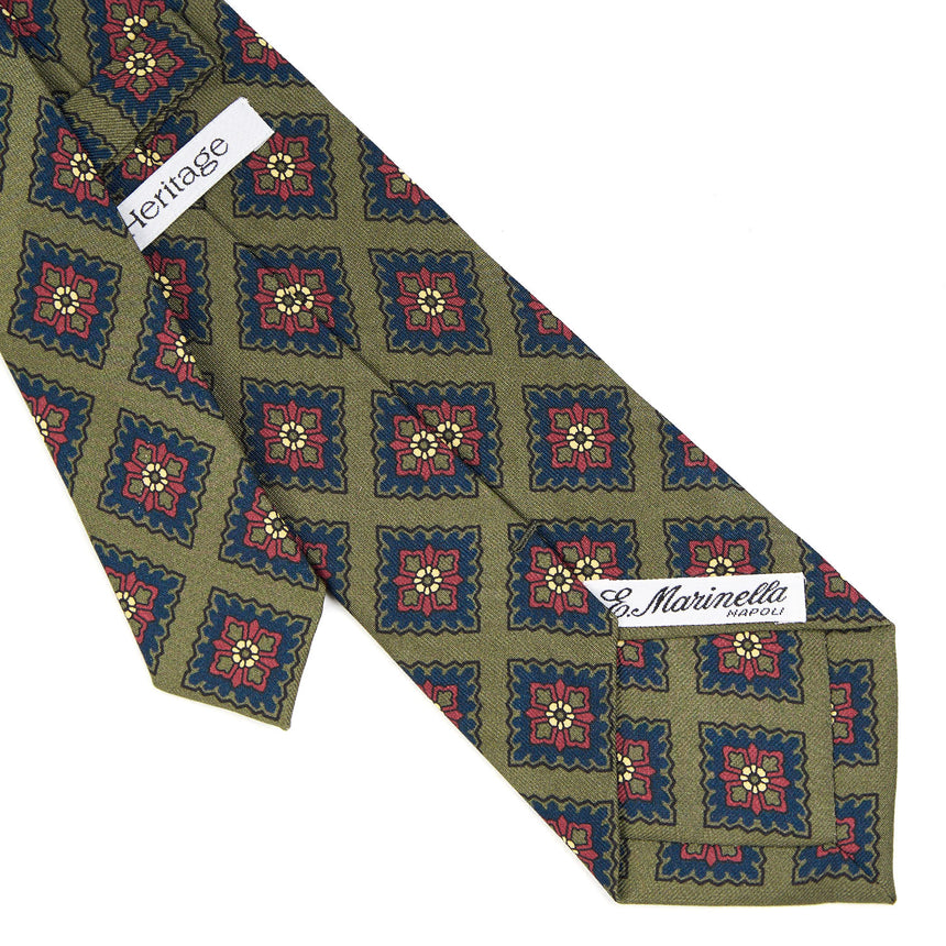 CRAVATTA IN SETA VERDE OLIVA COLLEZIONE HERITAGE