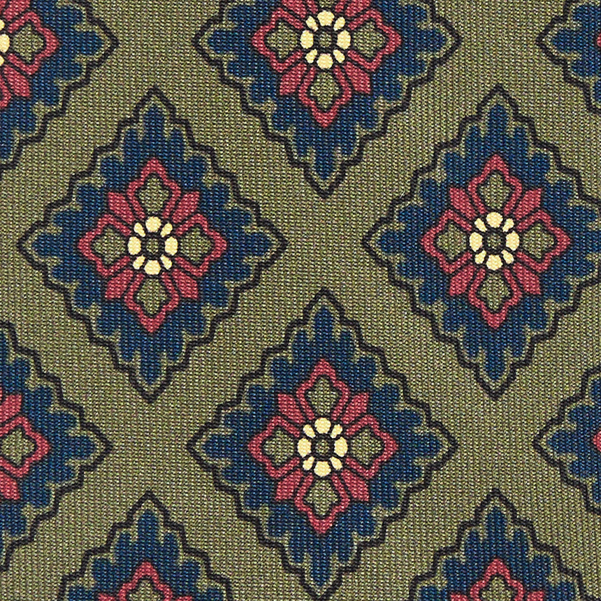 CRAVATTA IN SETA VERDE OLIVA COLLEZIONE HERITAGE