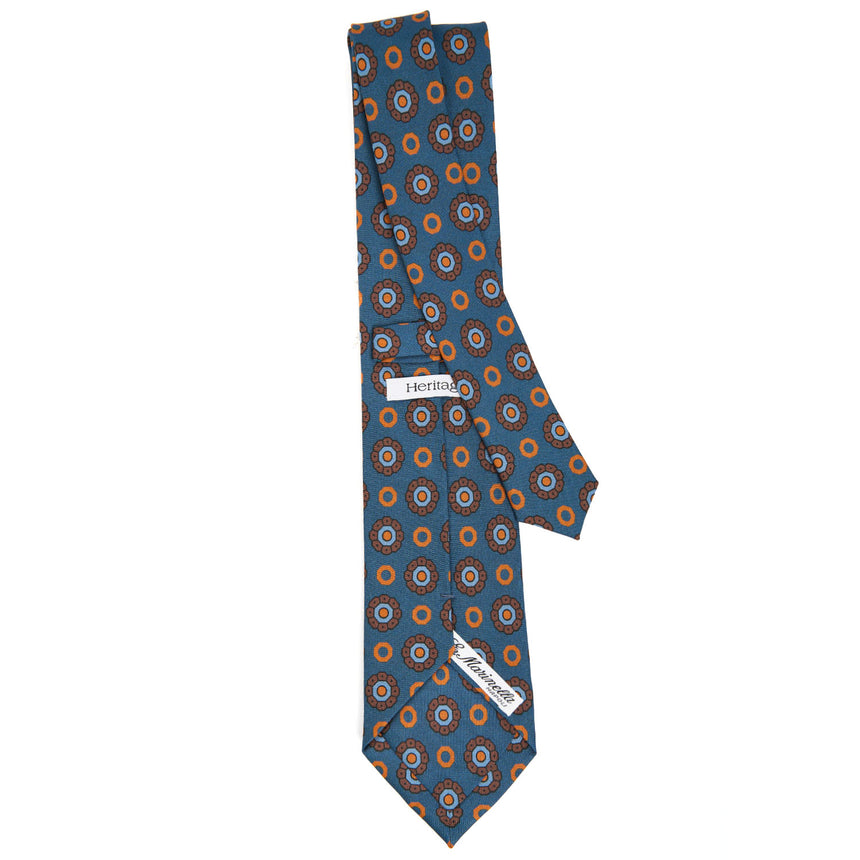 CRAVATTA IN SETA BLU MEDIO COLLEZIONE HERITAGE