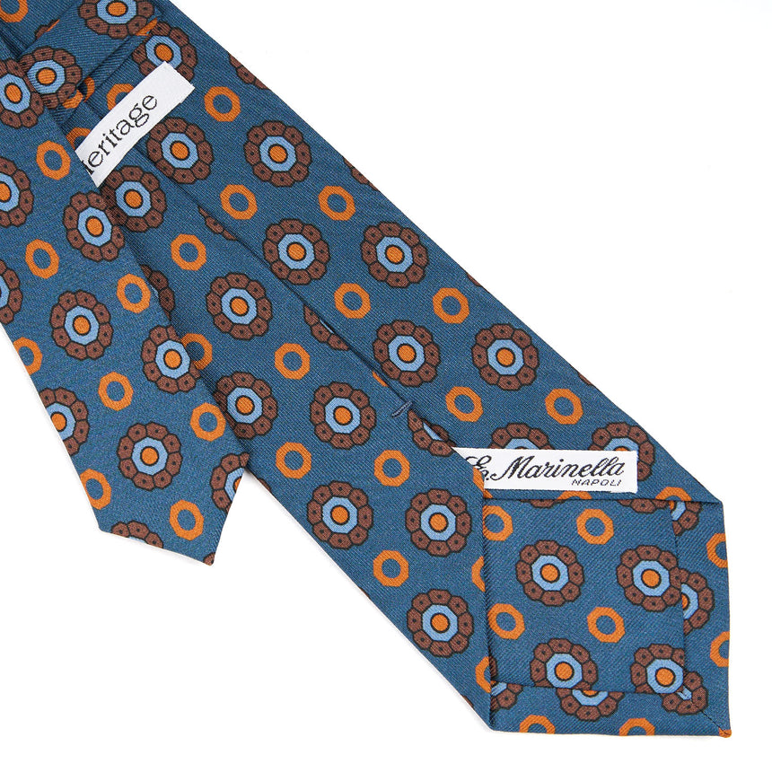 CRAVATTA IN SETA BLU MEDIO COLLEZIONE HERITAGE