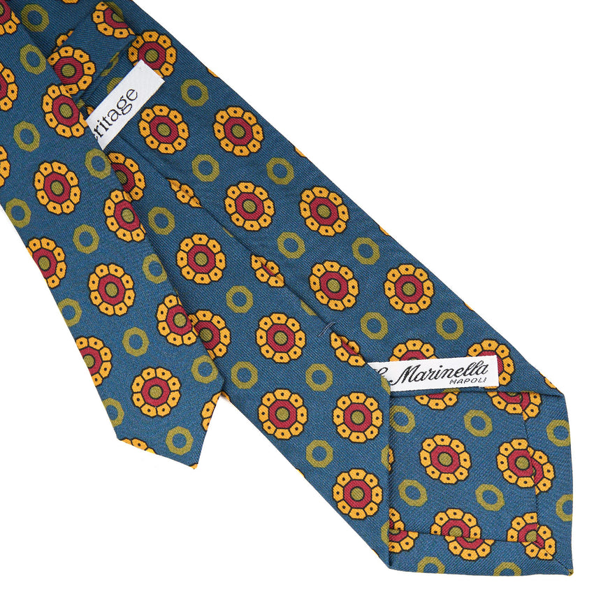 MID BLUE HERITAGE COLLECTION SILK TIE