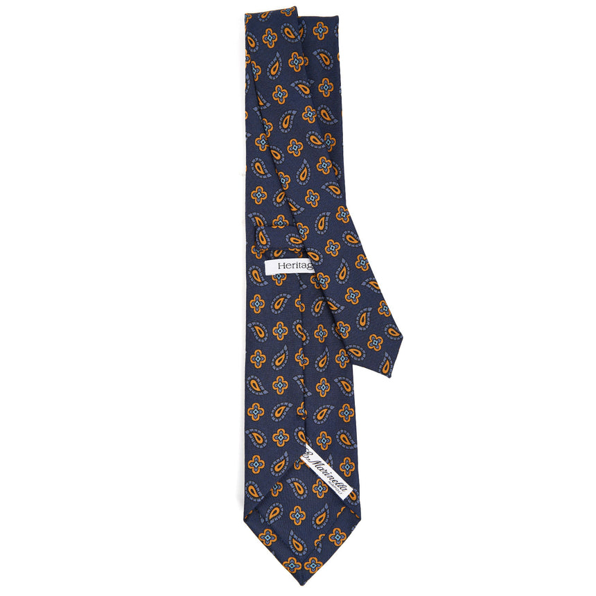 CRAVATTA IN SETA BLU SCURO COLLEZIONE HERITAGE