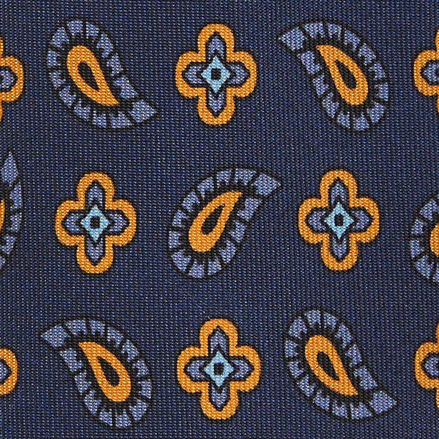 CRAVATTA IN SETA BLU SCURO COLLEZIONE HERITAGE