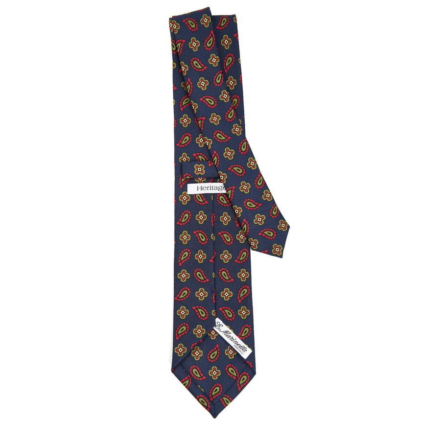 CRAVATTA IN SETA BLU SCURO COLLEZIONE HERITAGE