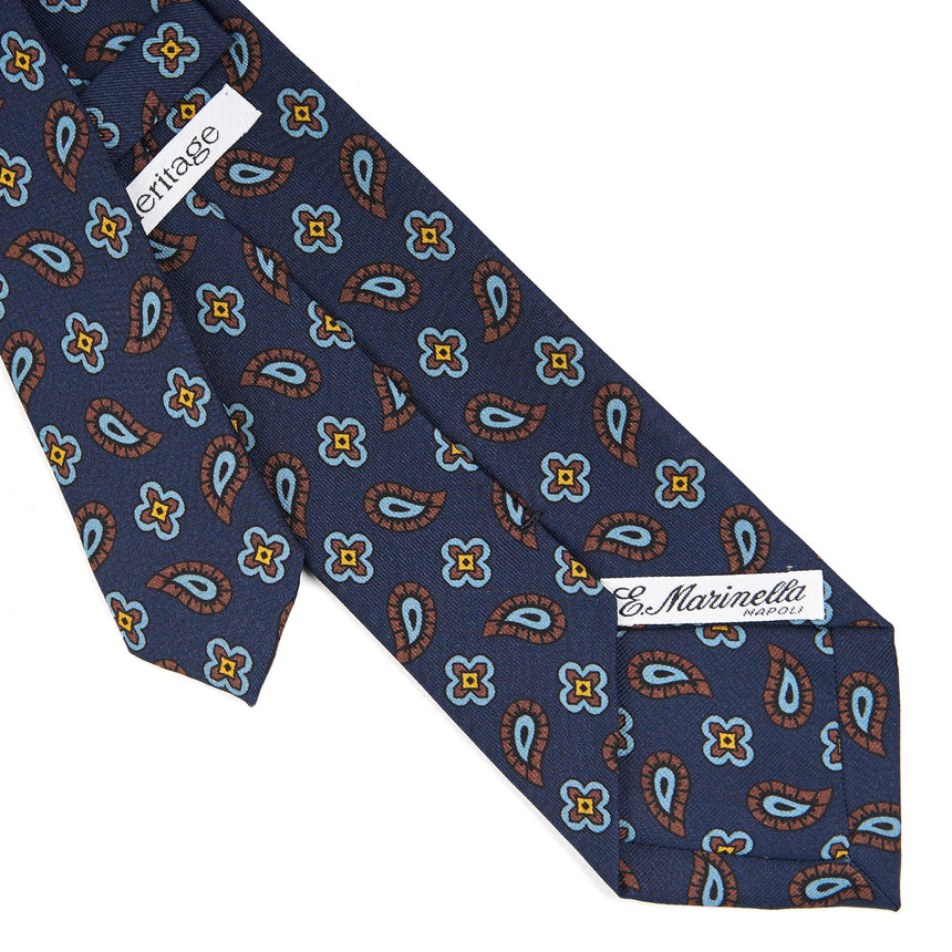 CRAVATTA IN SETA BLU SCURO COLLEZIONE HERITAGE