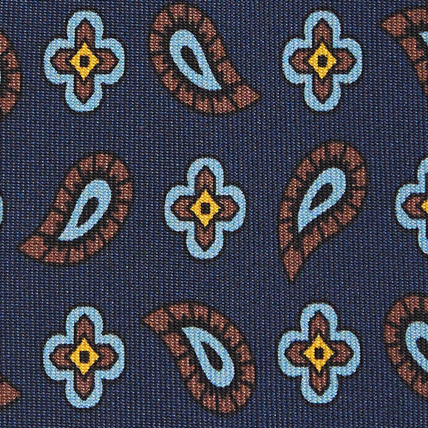 CRAVATTA IN SETA BLU SCURO COLLEZIONE HERITAGE