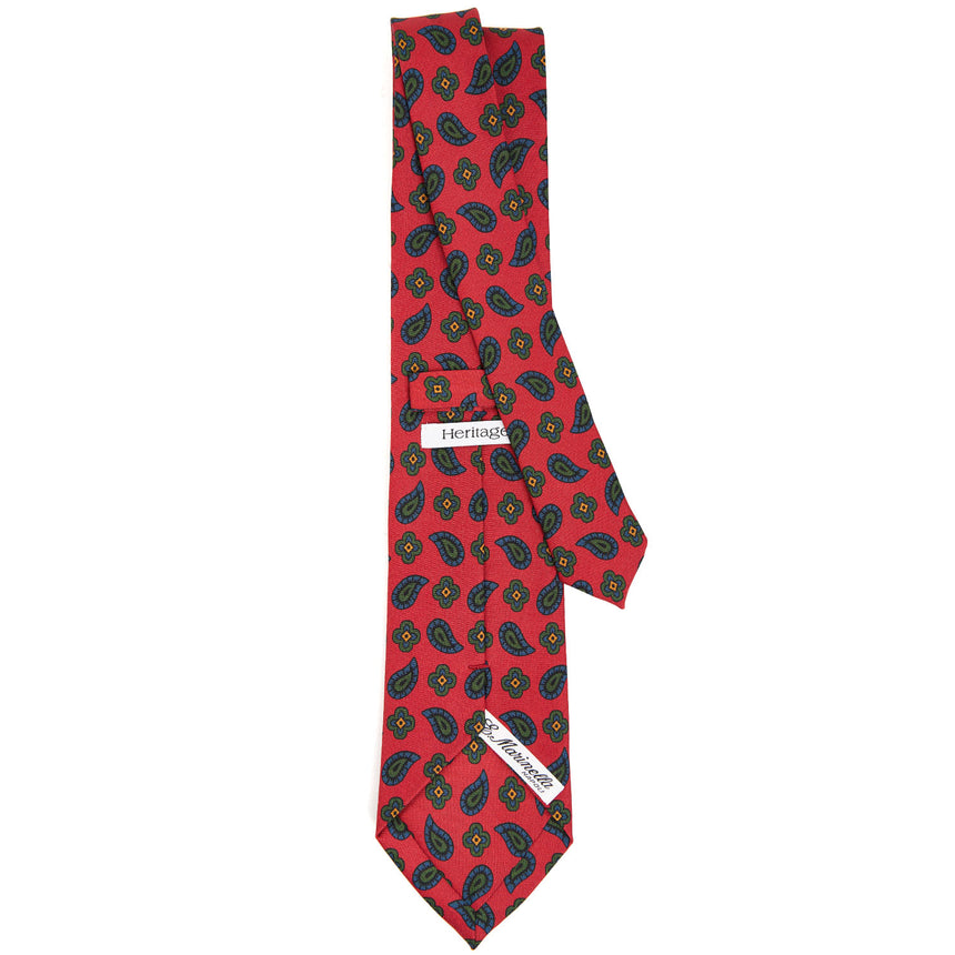 CRAVATTA IN SETA ROSSO COLLEZIONE HERITAGE