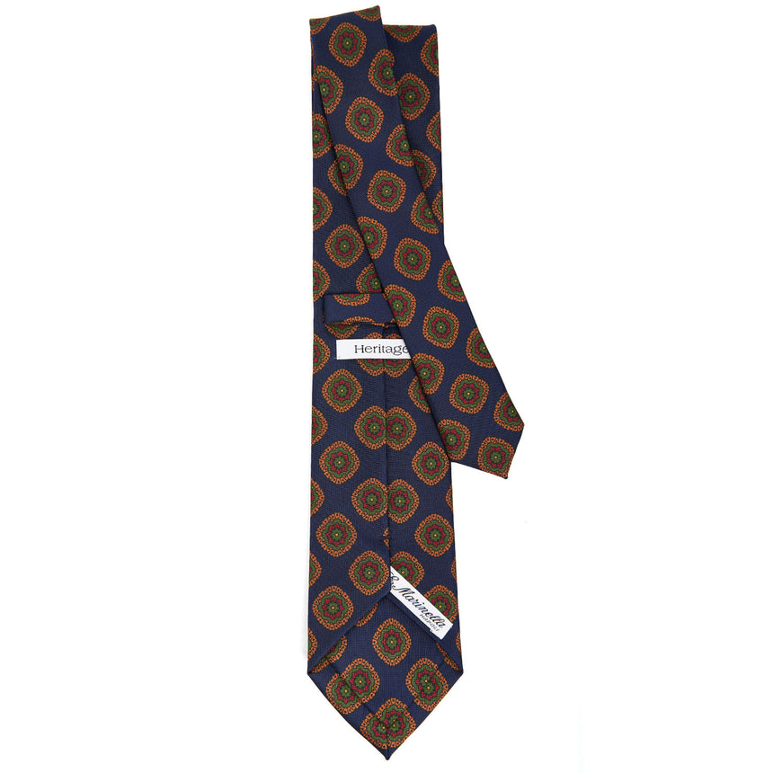 CRAVATTA IN SETA BLU SCURO COLLEZIONE HERITAGE