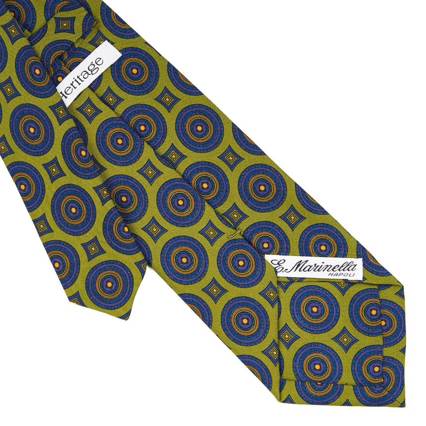 OLIVE GREEN HERITAGE COLLECTION SILK TIE