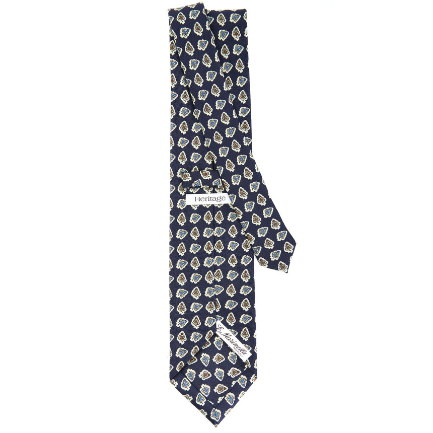 CRAVATTA IN SETA BLU SCURO COLLEZIONE HERITAGE