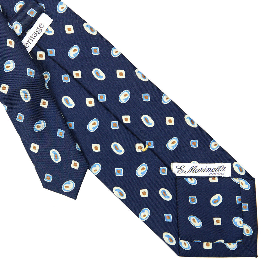 CRAVATTA SARTORIALE EXTRA LONG IN SETA BLU SCURO