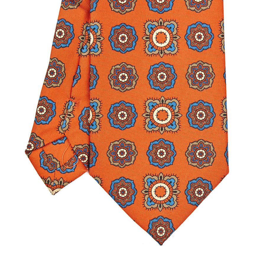 CRAVATTA SARTORIALE EXTRA LONG IN SETA ARANCIONE