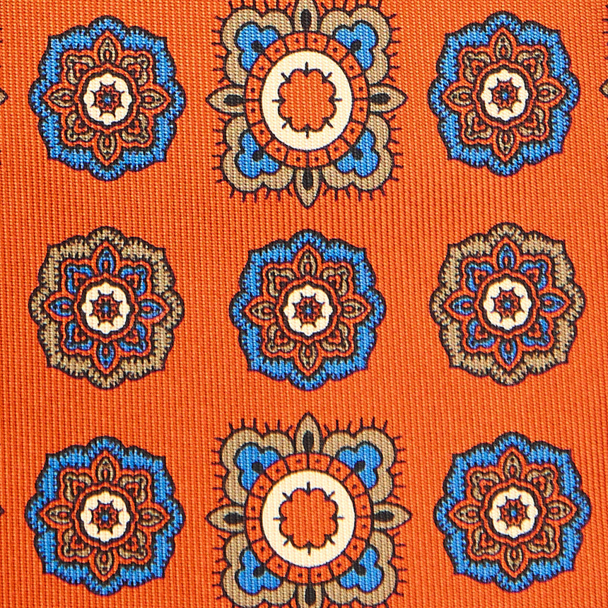 CRAVATTA SARTORIALE EXTRA LONG IN SETA ARANCIONE