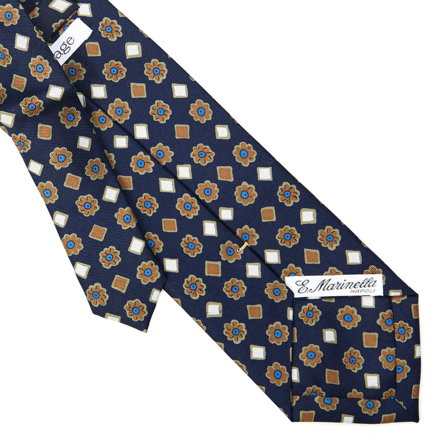 CRAVATTA SARTORIALE EXTRA LONG IN SETA BLU SCURO