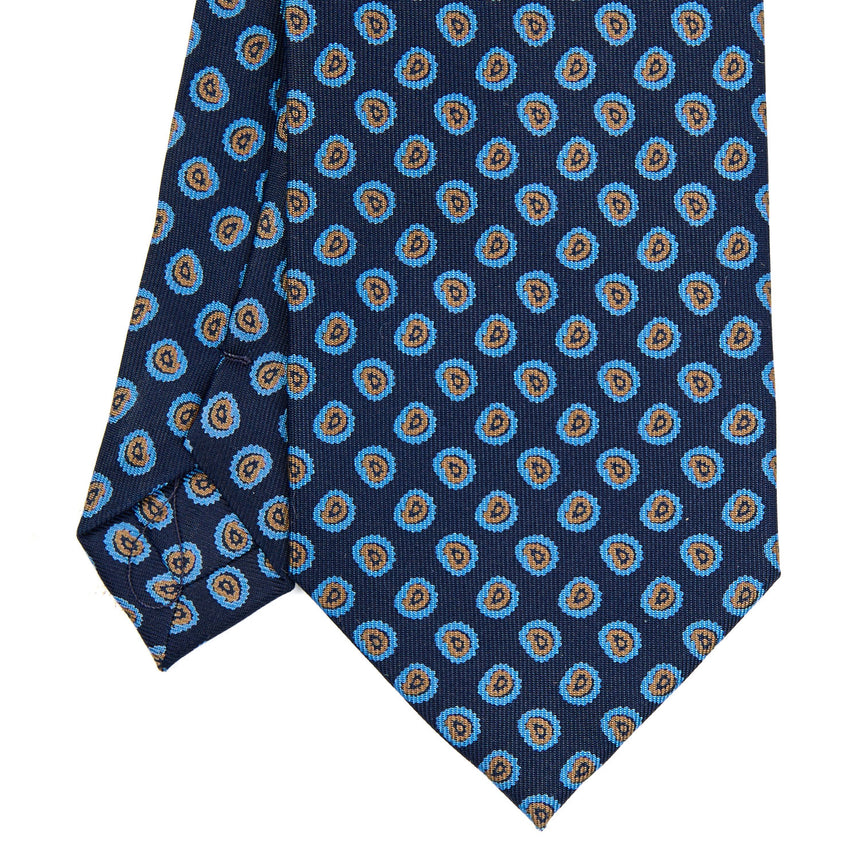 CRAVATTA SARTORIALE EXTRA LONG IN SETA BLU SCURO