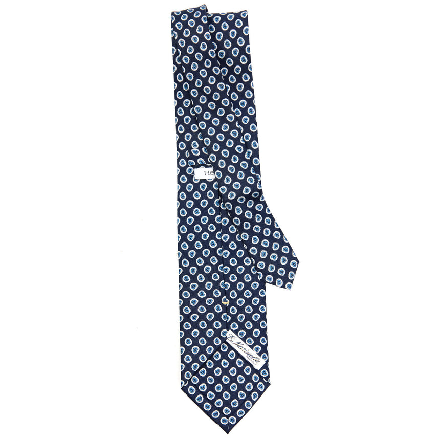 CRAVATTA SARTORIALE EXTRA LONG IN SETA BLU SCURO