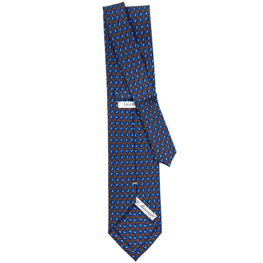 CRAVATTA SARTORIALE EXTRA LONG IN SETA MARRONE SCURO