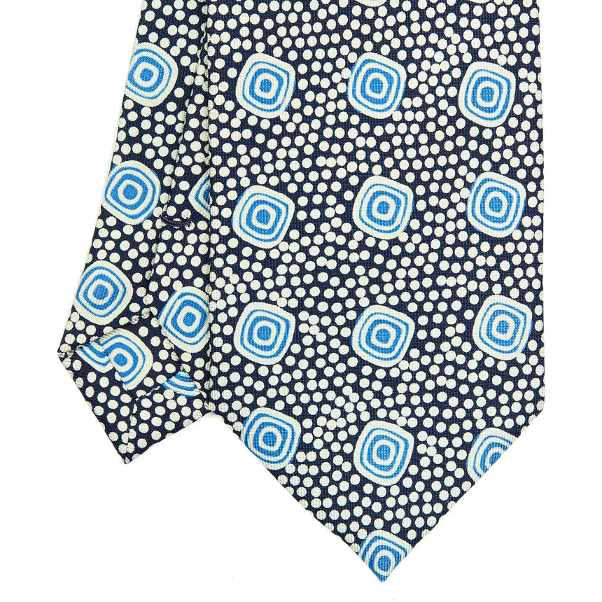 CRAVATTA SARTORIALE EXTRA LONG IN SETA BLU SCURO