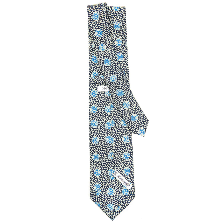 CRAVATTA SARTORIALE EXTRA LONG IN SETA BLU SCURO
