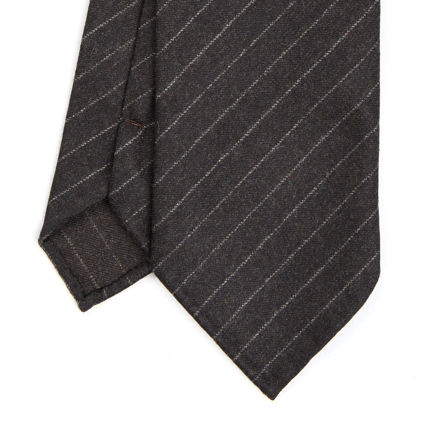 CRAVATTA CLASSICA IN LANA SFODERATA GRIGIO SCURO