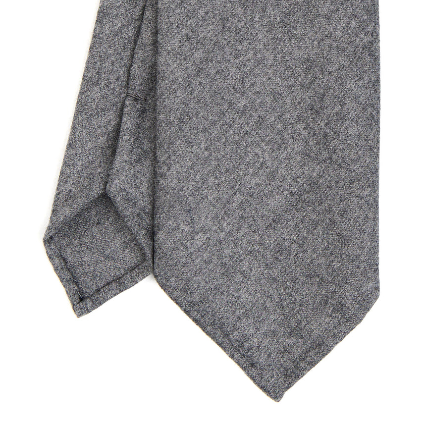 CRAVATTA CLASSICA IN LANA SFODERATA GRIGIO CHIARO