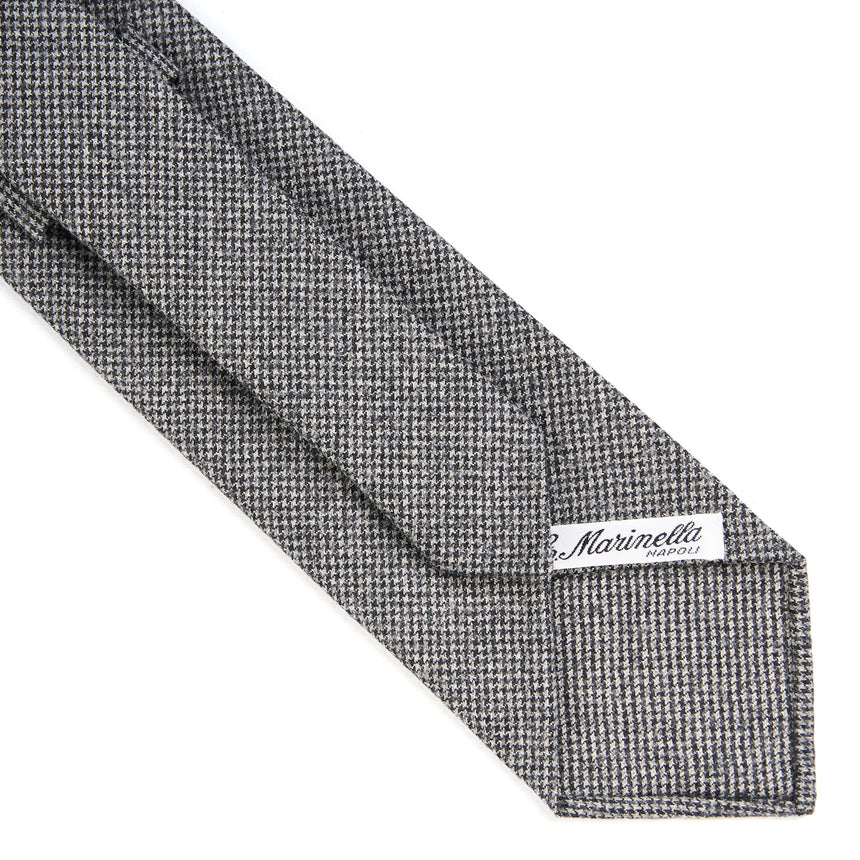 CRAVATTA CLASSICA IN LANA SFODERATA GRIGIO SCURO