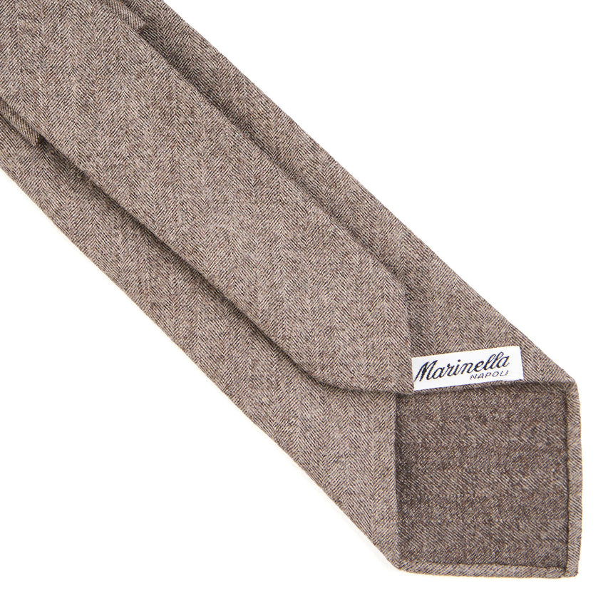 CRAVATTA CLASSICA IN LANA SFODERATA BEIGE