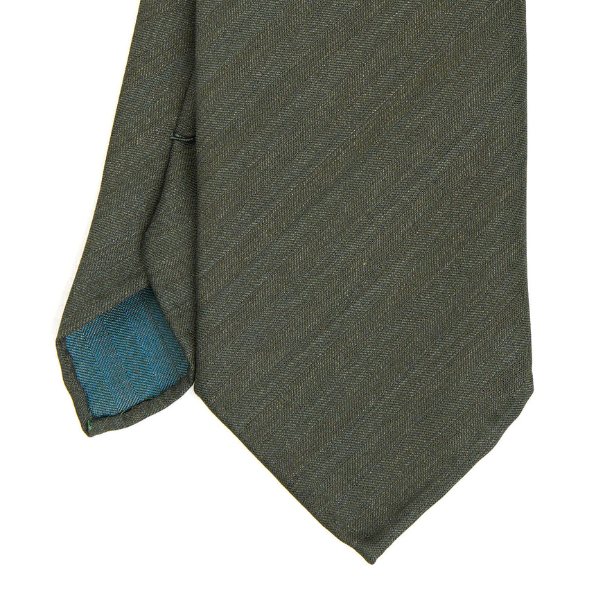 DARK GREEN CLASSIC UNLINED WOOL TIE