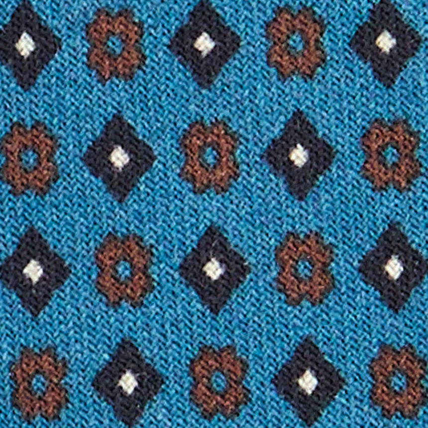 CRAVATTA CLASSICA IN LANA BLU MEDIO